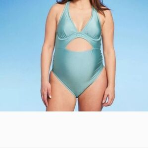 Womans isabelmaternity blue one peice bathing suit